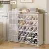 Zapatero multicapa para el hogar, entrada de puerta, pasillo exterior, zapatero simple a prueba de polvo, resistente, duradero, zapatero de almacenamiento para casa de alquiler