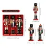 Set de cascanueces soldado de madera rojo y blanco decoración de chimenea decoración de árbol de Navidad adorno de escritorio mesita de noche