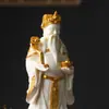 Estátua Dourada Banho de Ouro com Revestimento em Pó Cor Marfim do Deus da Riqueza Buda para Atrair Riqueza, Artesanato Decorativo para Entrada de Hall de Sala de Chá de Escritório em Casa