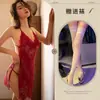 Sling Costas Nuas Sexy Lingerie Feminina Pijama Sexy Tentação Renda Transparente Gola Halter Body Modelador Macacão Camisola Qqny