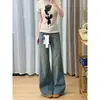Jeans Retro Desgastados de Tiro Bajo Pierna Ancha para Mujer Otoño 2026 Nuevo Estilo Sueltos Adelgazantes Pierna Recta No Ajustados a la Pierna Ligero Acampanados Pantalones