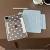 Funda de Lunares Estilo Coreano Adecuada para Tableta Apple iPad, Funda Protectora de Aire Desmontable con Succión Lateral Pro, Mini con Ranura para Lápiz, 10ª Generación
