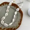 Estilo Bohemio Playa Costa Resort Blanco Concha Pulsera Simple Moda Tejido a Mano Collar Ajustable