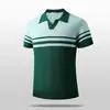 Camisa Polo Masculina de Tricô, Luxo Leve, Alta Qualidade, Casual de Negócios, Respirável com Recortes, Gola Polo, Camiseta de Manga Curta, Roupa Masculina