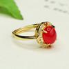 Anillo de Calcedonia Verde Hielo Aiyu Anillo de Dedo de Ágata Roja Nuevo Estilo Chino Venta al por Mayor de Fábrica Dropshipping S4012603