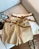 Shorts Feminino Estilo Old Money Relaxado para Usar por Cima, Nova Moda Verão 2026, Calça Casual Simples e Versátil de Linho com Pernas Largas