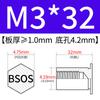 Yishenglong Pernos Remachables para Agujero Ciego de Acero Inoxidable Tuercas Remachables Placa de Presión Hexagonal Rosca Bsos-M3M4
