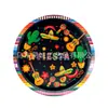 En stock México Carnaval Tema de Carnaval Vaso de Papel Mantel Plato de Papel Servilleta Vajilla de Fiesta Bandera Tirar traje Paquete