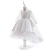 Cross-border ebay novo vestido das meninas malha de malha de mangas compridas vestido de cauda das meninas traje de festa de aniversário das meninas