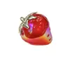 Acessórios DIY Joias Pingente de Morango de Liga 3D Acrílico Galvanizado Pingente de Chaveiro de Fruta Charme Acessório