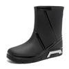 Botas de Chuva de Cano Médio Transfronteiriças para Homens, Botas de Chuva Antiderrapantes para Acampamento, Sapatos de Borracha para Trabalho na Cozinha, Sapatos Impermeáveis, Botas de Pesca para Vadar