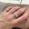Anillo de plata de ley 925 con diseño de libro de equitación rojo de Saina, estilo coreano, sencillo, con nudo, personalizado, para mujer