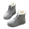 Botas Cortas de Nieve de Otoño e Invierno 2024 Zapatos de Mujer Terciopelo para Estudiantes Tubo Corto Afelpado con Cordones Esmerilados Zapatos de Algodón de Moda Botas Martin para Mujer