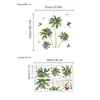 Pegatinas de Pared Estilo Resort Costero Transfronterizo con Palmeras y Pájaros para Dormitorio, Sala de Estar, Baño, Decoración del Hogar, Autoadhesivas y Removibles