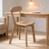 Silla de comedor retro estilo vintage, madera maciza, silla con respaldo de diseñador para uso doméstico, silla de comedor francesa minimalista italiana de alta gama