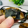 Venda Quente Transfronteiriça Pedra Bruta de Cristal Natural Bastão Polido Olho de Tigre Amarelo e Azul Decorações de Ornamentos para Mesa de Escritório em Casa Atacado