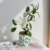 Flor de Magnólia Artificial de Cabeça Única Pequeno Bonsai para Decoração Criativa de Interiores Domésticos, Arranjo de Flores Artificiais para Sala de Estar
