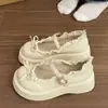 Zapatos de Mujer JK Redondos con Cordones y Suela Gruesa Estilo Francés 2025 Primavera Nuevo Modelo Popular para Combinar con Faldas Zapatos Mary Jane de Cuero para Mujer