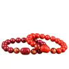Pulseira da Sorte do Ano de Nascimento dos Doze Signos do Zodíaco Areia Dourada Roxa de Alto Teor Pulseira de Areia Vermelha Venda por Atacado