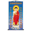 Estatua de Buda Pintura Colgante Namo Amitabha Retrato de Buda Sakyamuni Pintura de Buda Thangka Tres Santos Occidentales Rollo de Seda Caligrafía y Pintura