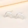 Brincos de Lua de Prata S925 Qiaitong Super Fada Mini Brincos de Estrela Moda Simples Brincos Acompanhantes de Lua Estrela