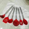 Cabo de Aço Inoxidável Cabeça de Silicone Utensílio de Cozinha Espátula Escorredor Silicone Europeu e Americano