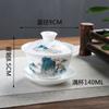 Tigela Grande com Tampa Pintada à Mão Porcelana Azul e Branca Celadon Porcelana Branca Jade Sebo Tigela com Tampa Tampa Copo Xícara de Chá Tigela de Três Tigelas Tigela de Chá Copo
