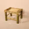 Taburete de Bambú Hecho a Mano Taburete de Baile Taburete de Danza Clásica Taburete de Bambú Silla de Bambú Antigua Estilo Retro Arte Examen Nostálgico Taburete Tejido de Bambú