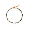 Design Europeu e Americano de Joias, Galvanizado a Vácuo com Ouro 18K, Contas de Arroz de Pedra Natural, Versátil, Fashion, Luxo Leve, Pulseira Feminina Tendência