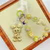 Llavero Colgante para Teléfono de Hello Kitty Lindo Gato Dorado Lanyard para Bolso Dorado Dibujo Animado Dorado Colgante de Pegatina Dorada