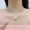 Collar de cuentas de colores estilo vacacional de verano, cadena para la clavícula personalizada y de moda con un diseño único, accesorio para el cuello