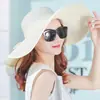 Chapéu feminino de verão estilo coreano chapéu de palha estiloso chapéu de praia dobrável de verão Chapéu de Sol proteção solar aba larga chapéu de sol feminino