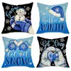 Comercio Exterior Transfronterizo Más Vendidos Fundas de Almohada Navideñas Personalizadas para Sofá de Sala de Estar, Cojines Decorativos Festivos para Dormitorio, Almohadas y Fundas de Almohada