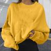 Ropa de Mujer de Exportación Transfronteriza Europea y Americana 2025 Amazon Estación Independiente Sudadera Casual Holgada de Punto con Hombros Descubiertos y Manga Larga