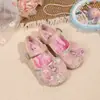 Zapatos de Cuero para Niñas 2026 Primavera/Otoño Cómodos con Pedrería Nuevos Zapatos de Cristal Suela Suave Zapatos de Cuero Rosados para Niños Zapatos de Baile Individuales
