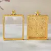 Nova Caixa Thangka Pingente Estilo Xizang Xiangyun Roda Dourada Caixa Gawu Dupla Face Pingente de Pescoço Thangka Colar de Cobre Puro