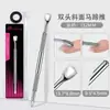 Empujador de acero para manicura transfronterizo Empujador de acero de herradura de doble cabeza ruso para eliminar piel muerta Lija de superficie de uña para manicura Hoja de lijado