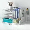 Prateleira de Arquivo de Grade de Ferro Multicamada para Mesa Organizador em Camadas para Documentos A4 Cesta Organizadora de Pastas de Arquivo para Escritório