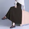 Saia midi de cor sólida com temperamento elegante, mistura de lã, nova saia plissada estilo coreano para outono e inverno, elegante e que rejuvenesce
