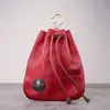 Nuevo Estilo Creativo Monedero Estilo Japonés para Mujer, Bolso de la Suerte Vintage Hecho a Mano en Cuero Curtido Vegetal Lavado de Color, Tendencia al por Mayor