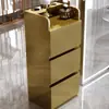 Mostrador de Herramientas para Barbería, Gabinete de Acero Inoxidable de Doble Cara para Salón de Peluquería, Almacenamiento con Cajones y Estante para Secadoras