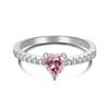 Anel de prata esterlina S925 transfronteiriço Flash feminino 8A Flor de gelo Zircônio Fresco Estilo feminino Doce Rosa Geométrico Anel de diamante de alto carbono