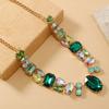 Moderna Exagerada Estilo Europeo y Americano Más Vendida Retro Francés Lujo Ligero Diamante Colorido Fiesta Moda Versátil Collar para Mujer