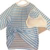 Tejido de punto fino a rayas de color contrastante para mujer en verano, estilo holgado y relajado, cubrepiernas con protección solar contra mosquitos, top de manga larga de Tencel