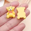 Urso de Gravata Borboleta Desenho Animado Pingente de Resina Multicor Artesanal DIY Chaveiro de Contas Ornamento Acessórios Fabricante Atacado