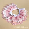 Collar Babero Lindo Mascota Perro Gato Toalla Deslizante Babero Oso de Peluche Bufanda Encaje Dulce Babero Gato