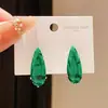 Pendientes de Plata Aguja Estilo Lujo Ligero Zirconia Forma de Gota de Agua Cuadrados Simples de Moda para el Trabajo Pendientes Retro de Alta Gama para Mujer