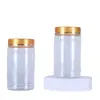 Venta al por mayor del fabricante Botella con diseño de bambú de 300 ml Botella dispensadora sólida de plástico transparente Botella de muestra Botella para polvo con diseño de tapa antirrobo