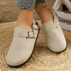 Primavera 2026 Nuevas Elegantes Birkenstock Zuecos con Puntera Zapatillas Medias Suela Gruesa Retro Casual Ropa Exterior Correa Trasera Zapatos Perezosos Mujer
