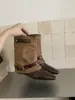 Botas de Pierna de Pantalón Puntiagudas Ocultas para Aumentar la Altura Marrones Maillard Botines Botas de Mujer 2026 Otoño/Invierno Adelgazantes Botas Vaqueras Occidentales